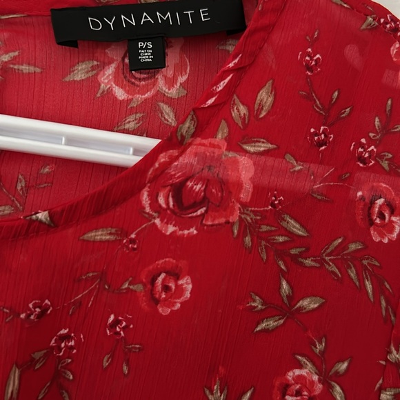 Dynamite Floral Red Dress - Picture 2 of 5